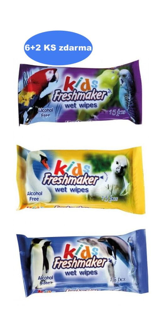 Freshmaker vreckové vlhčené obrúsky 15 ks kids (6+2 zdarma)